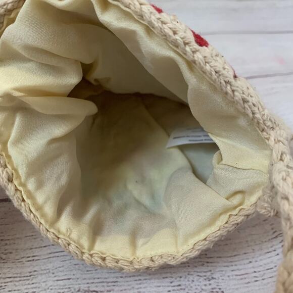 Boho Cream Crossbody Bag with Multi-Colored Pattern Open Top 30"L - Picture 9 of 11